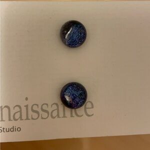 Glass handmade stud earrings. NEW never worn